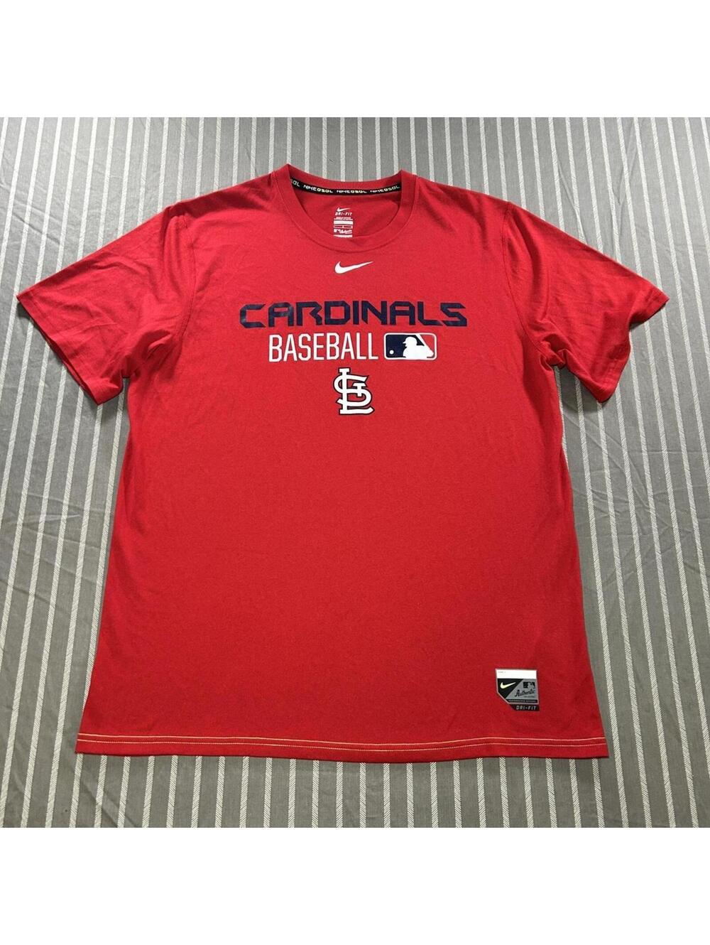 St. Louis Cardinals Mens Nike Authentic Collection Dri-Fit Cotton T-Shirt Large
